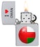 Zippo CI412709 205 I Heart Oman Design Satin Chrome Windproof Lighter