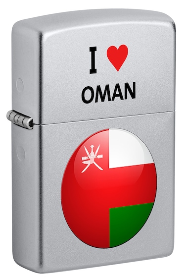 Zippo CI412709 205 I Heart Oman Design Satin Chrome Windproof Lighter