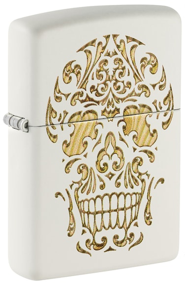 Zippo 48710 214 Sugar Skull Design White Matte Windproof Lighter