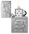 Zippo 48713 200 Bottom Stamps Design Brushed Chrome Windproof Lighter