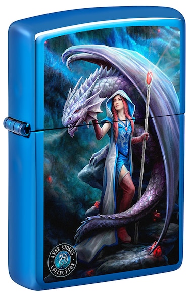 Zippo CI408015 20446 Anne Stokes Collection High Polish Blue Windproof Lighter