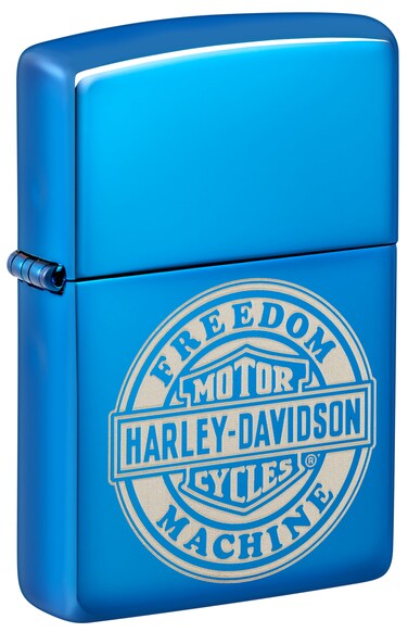 Zippo 48798 20446 Harley Davidson High Polish Blue Windproof Lighter