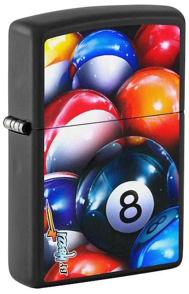 Zippo CI001280 218 Mazzi Eight Ball Black Matte Windproof Lighter