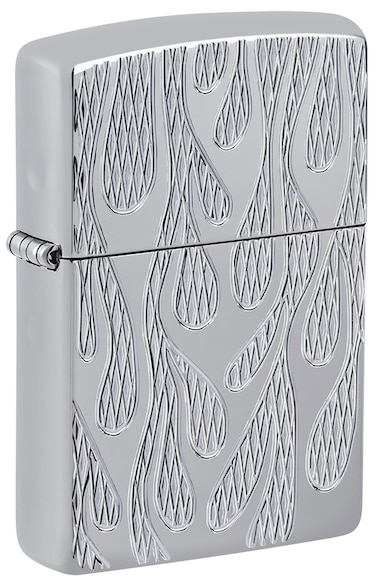 Zippo AE182901 167 Flames Armor High Polish Chrome Windproof Lighter