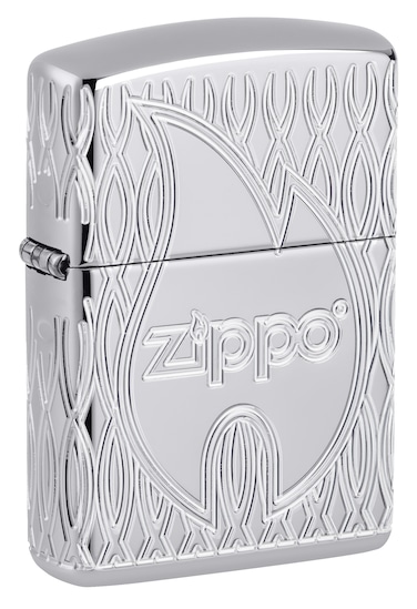 Zippo 48838 167 Zippo Flame Design Armor High Polish Chrome Windproof Lighter