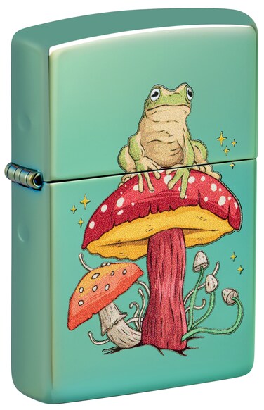 Zippo 48973 28129 Mystical Frog Design High Polish Green Windproof Lighter