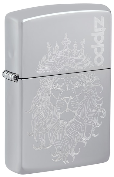 Zippo AE400879 250 Lion Auto Engrave Design High Polish Chrome Windproof Lighter