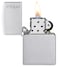 Zippo AE184691 200 Bulus Zippo Logo Brush Finish Chrome Windproof Lighter