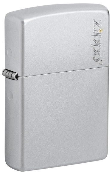 Zippo AE184691 200 Bulus Zippo Logo Brush Finish Chrome Windproof Lighter