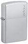 Zippo AE184691 200 Bulus Zippo Logo Brush Finish Chrome Windproof Lighter