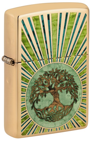 Zippo 48391 254 Spiritual Design High Polish Brass Windproof Lighter