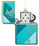 Zippo 48457 49191 Teal Windy Design High Polish Teal Windproof Lighter