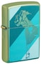 Zippo 48457 49191 Teal Windy Design High Polish Teal Windproof Lighter