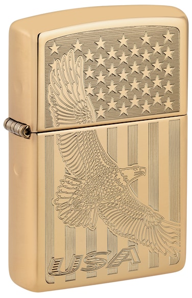 Zippo AE400046 254B Solid Brass High Polish Brass Windproof Lighter
