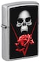 Zippo CI000329 207 Skull Rose Street Chrome Windproof Lighter
