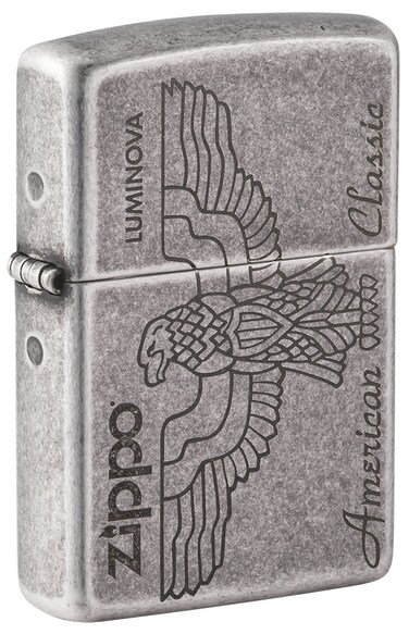 Zippo MP223394 121FB Zippo American Classic Antique Silver Windproof Lighter