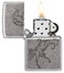 Zippo MP401603 121FB Tattoo Horse Design Antique Silver Windproof Lighter