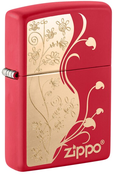 Zippo MP403834 233 Florentine Zippo Design Red Matte Windproof Lighter