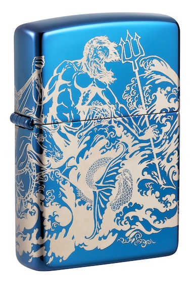 Zippo 48787 20446 Atlantis Design High Polish Blue Windproof Lighter