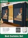 Cute Rabbit Bunk Bed Privacy Curtains 2 Panel Blackout Bed Tent Drapes for Dorm Single or Twin Bottom Bunk Dustproof Mosquito Proof Bed Canopy