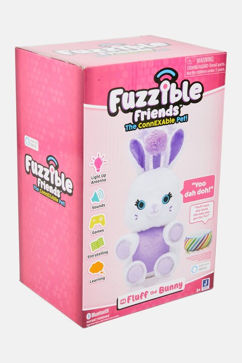 Jazwares Fuzzible Friends Fluff The Bunny Light Up Plush, Purple