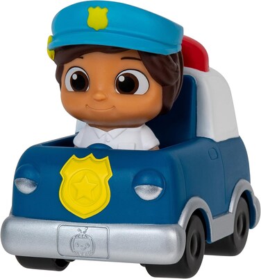 Cocomelon 3-Inches Car Vehicle Toy Set - Officially Licensed - Police Nina - Christmas Stocking Stuffer Gift For Preschoolers, Toddlers, Kids, Boys, Girls - 2+