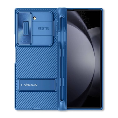 Nillkin For Samsung Galaxy Z Fold 6 Case with Stand, Built-in [Camera Lens Protector] [Hinge Protection] [ Screen Protector] Full Cover Slim Thin Protective Phone Case for Galaxy Z Fold 6 2024, Blue