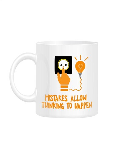Styles Mistakes Allow Thinking To Happen Printed Mug White