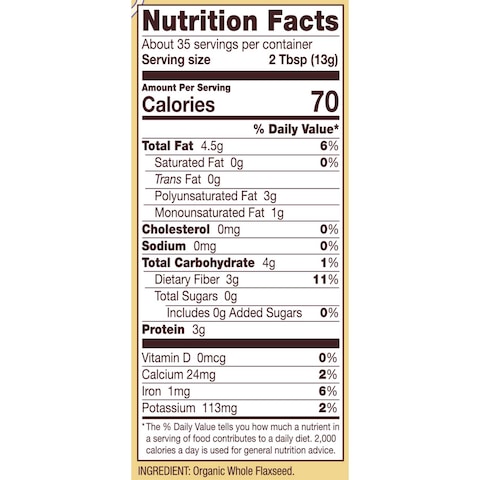 Bob&#39;s Red Mill Gluten Free Non-GMO Organic Whole Ground Flaxseed Meal, 453g