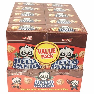 ميجي هالو باندا بسكويت بحشوة نكهة الشوكولاته حزمة اقتصادية 22 غرام حزمة من 10