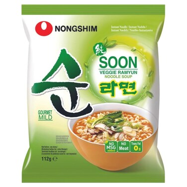 Nongshim Soon Veggie Ramyun Noodle Soup, 112g
