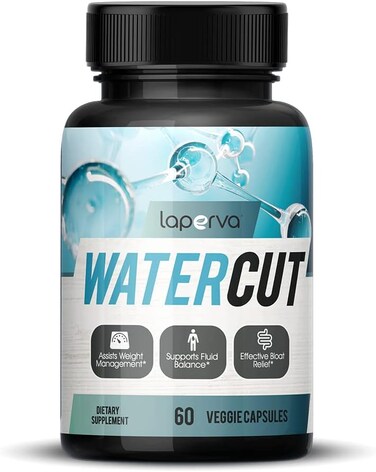 Laperva Water Cut 60 Veggie Capsules   Natural Diuretic, Water Retention Relief, Bloating Reduction, Fluid Balance, Detox Support &amp; Weight Management