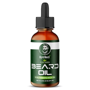 Optitect Plant Based Beard Oil, 60 ML, Promotes Healthy Beard Growth.