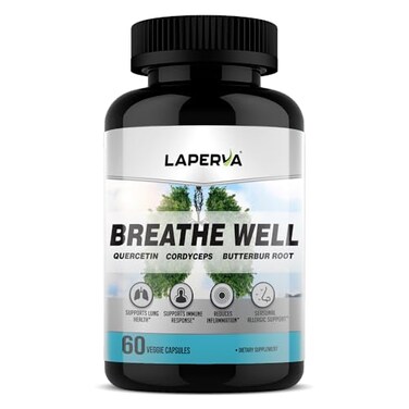 لابيرفا بريث ويل - تركيبة لدعم صحة الجهاز التنفسي مع الكيرسيتين، والكورديسيبس، وجذر البتربور، تدعم وظائف الرئة والاستجابة المناعية، نباتية، 60 كبسولة نباتية