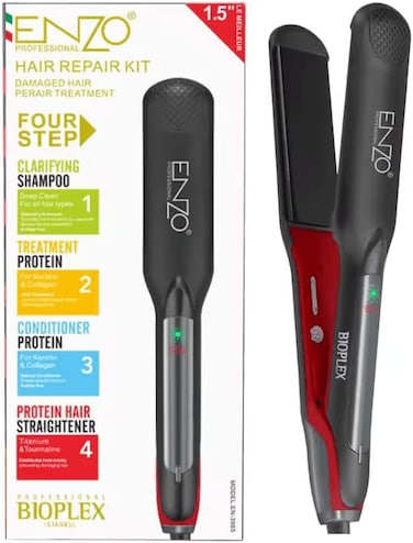PrecisionWare Enzo EN-3985 Professional Four-Step Bioplex Technology Flat Iron With Ceramic Plates, Adjustable Temperature, Quick Heat-Up Key Product Features -Intl Version
