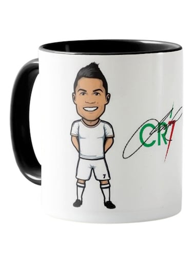 Piece Cristiano Ronaldo Caricature Printed Mug White &amp; Black