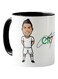 Piece Cristiano Ronaldo Caricature Printed Mug White &amp; Black