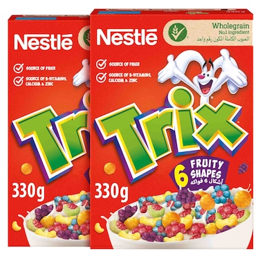 Nestle Trix 6 Fruity Shaped Breakfast Cereal, 330g Pack of 2