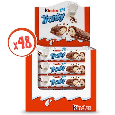 Kinder Tronky Cocoa Wafer with Chocolate, 18g Pack of 48