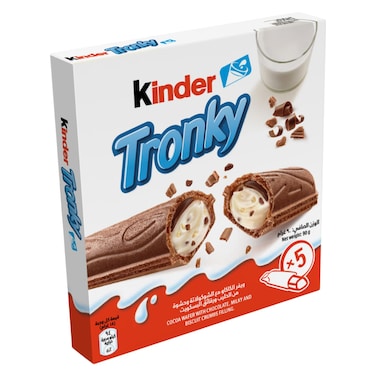 Kinder Tronky Cocoa wafer with chocolate, Milky and biscuit crumbs filling, Multipack, 5, 90g