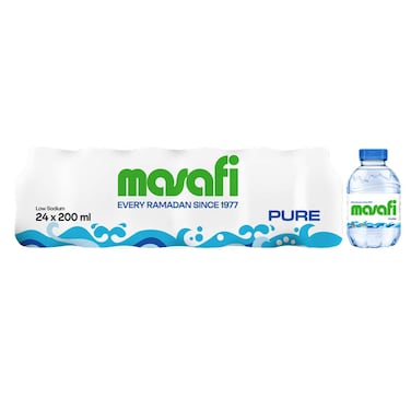 Masafi Pure Low-Sodium Drinking Water 200ml Pack of 24