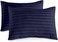 Zen 100% Cotton Luxury Hotel Quality Sateen Pillow Cover Satin Stripe, Navy