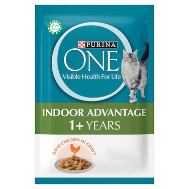 Purina One Indoor Advantage with Chicken in Gravy Cat Food, 1 Years and above, 70g