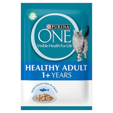 Purina One Healthy Adult with Ocean Fish in Gravy Cat Food, 1 Years and above, 70g