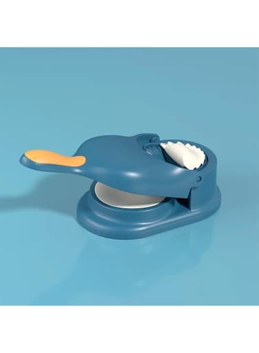 KUTIS 3 in 1 Household Automatic Portable Dumpling Maker Double Head with Press Mold Make Quick and Easy Dumpling for Home Restaurant (Blue)