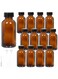 Glass Bottles, 120 ml Round Boston Bottles for Essential Oils, Hot Sauce, Juice, Liquids, Include 1 Brush,1 Funnel