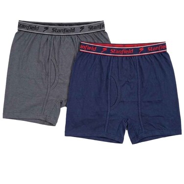 Stanfield Men Cotton Boxers, Multi Color, HM-BXO2, M-XXL, Pack of 2