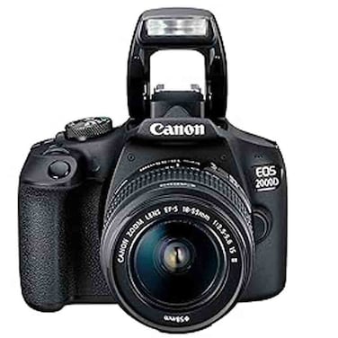 Canon EOS 2000D DSLR Camera with 18-55mm and 50mm f/1.8 Lenses, 24.1 MP, Black