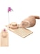 ALMEKAQUZ 3-in-1 Wooden Cat Scratcher with Turntable, Interactive Cat Track Toy with Rolling Balls &amp; Teaser Stick, Double-Layer Scratching Board for Indoor Exercise &amp; Play