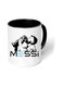 Printed Black Two Tone Coffee Mug-Gift For Football-Ceramic Two Tone Mug 11 Oz